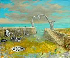 Ma version finale, la maree basse du port Lay de l''le de Groix, Bretagne sud