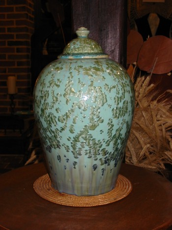 Pot � couvercle - Gr�s cristallis� , Jacky M�rigeau